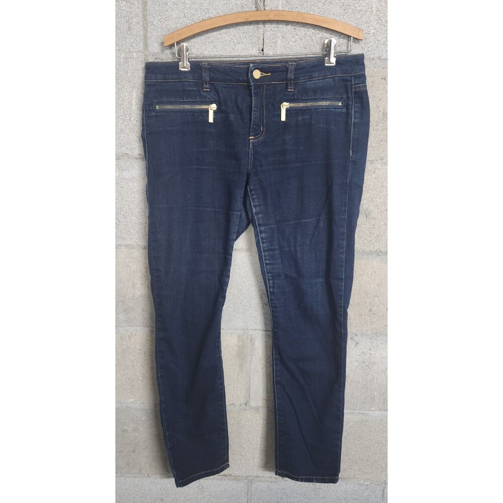 Michael Kors Zip Front Pockets Women’s Skinny Blue Jeans Size 8
